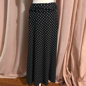 Black Y2k Polka Dot Maxi Skirt